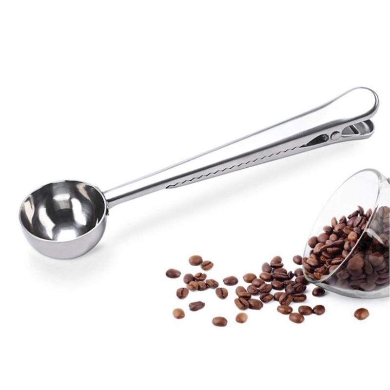 Amazon горячая распродажа кофейная ложка с зажимом для кофе из нержавеющей стали